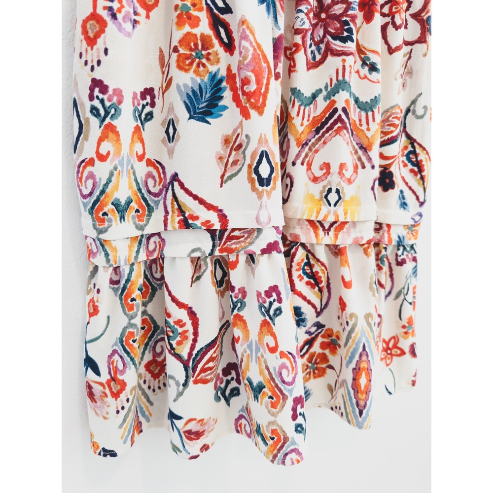 Be by Chetta B Dress Womens XL Multicolor Short Sleeve Artistic Floral Boho - Picture 5 of 9